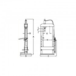 Hydraulic workshop press Mazzola 10t - 100t
