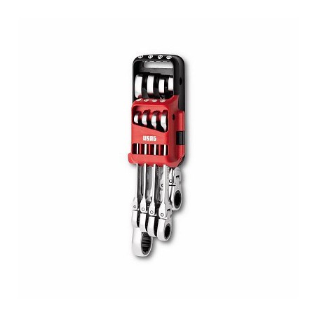 USAG 285 KF / DS8 - SET OF 8 HINGED JOINTED RATCHET COMBINATION WRENCHES