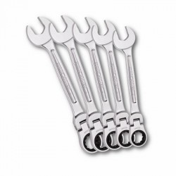 USAG 285 KF/SE5 SET OF 5 HINGED JOINTED REVERSIBLE RATCHET COMBINATION WRENCHES